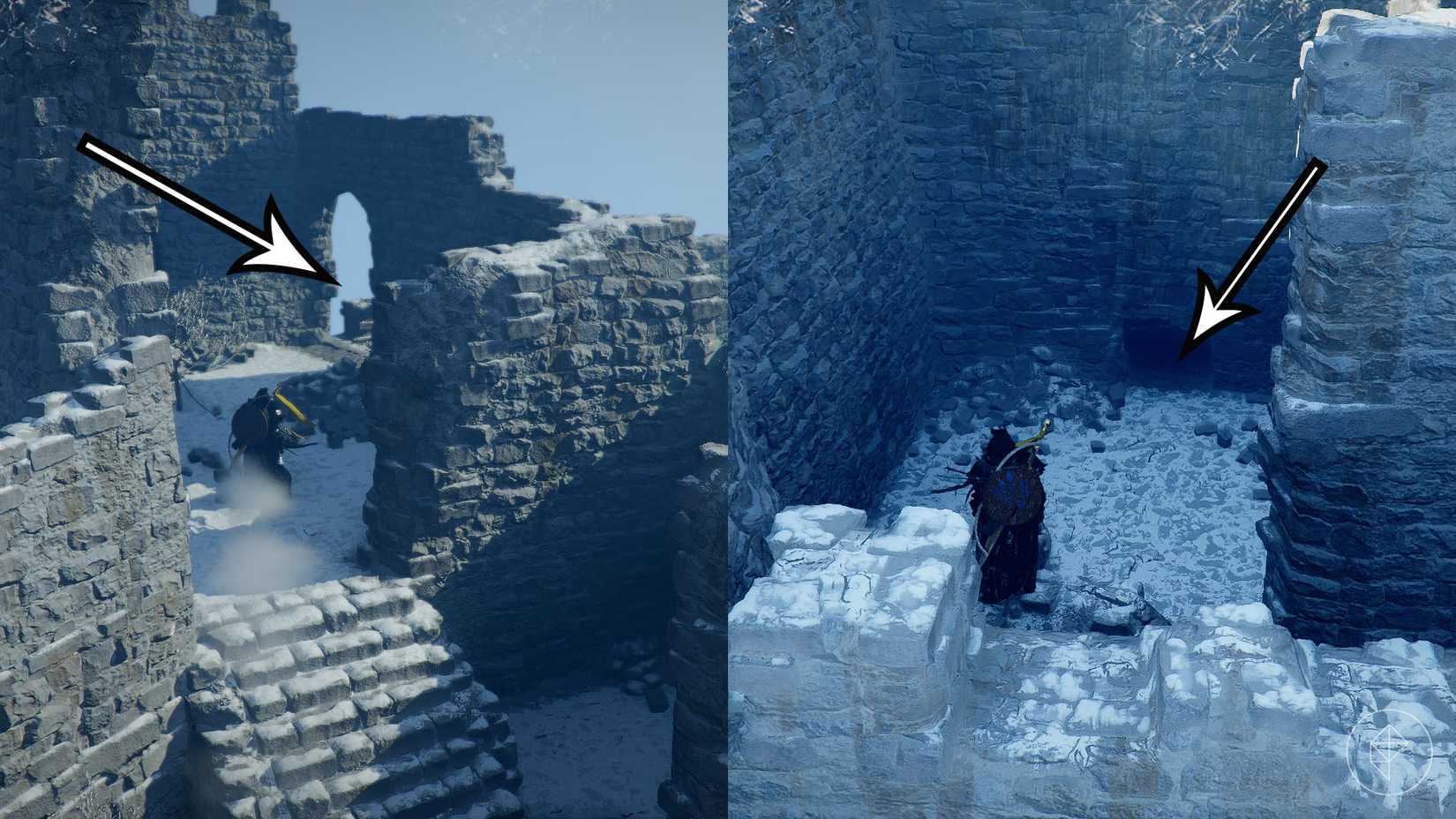 A montage showing the location of the Fallen Kingdom cloak