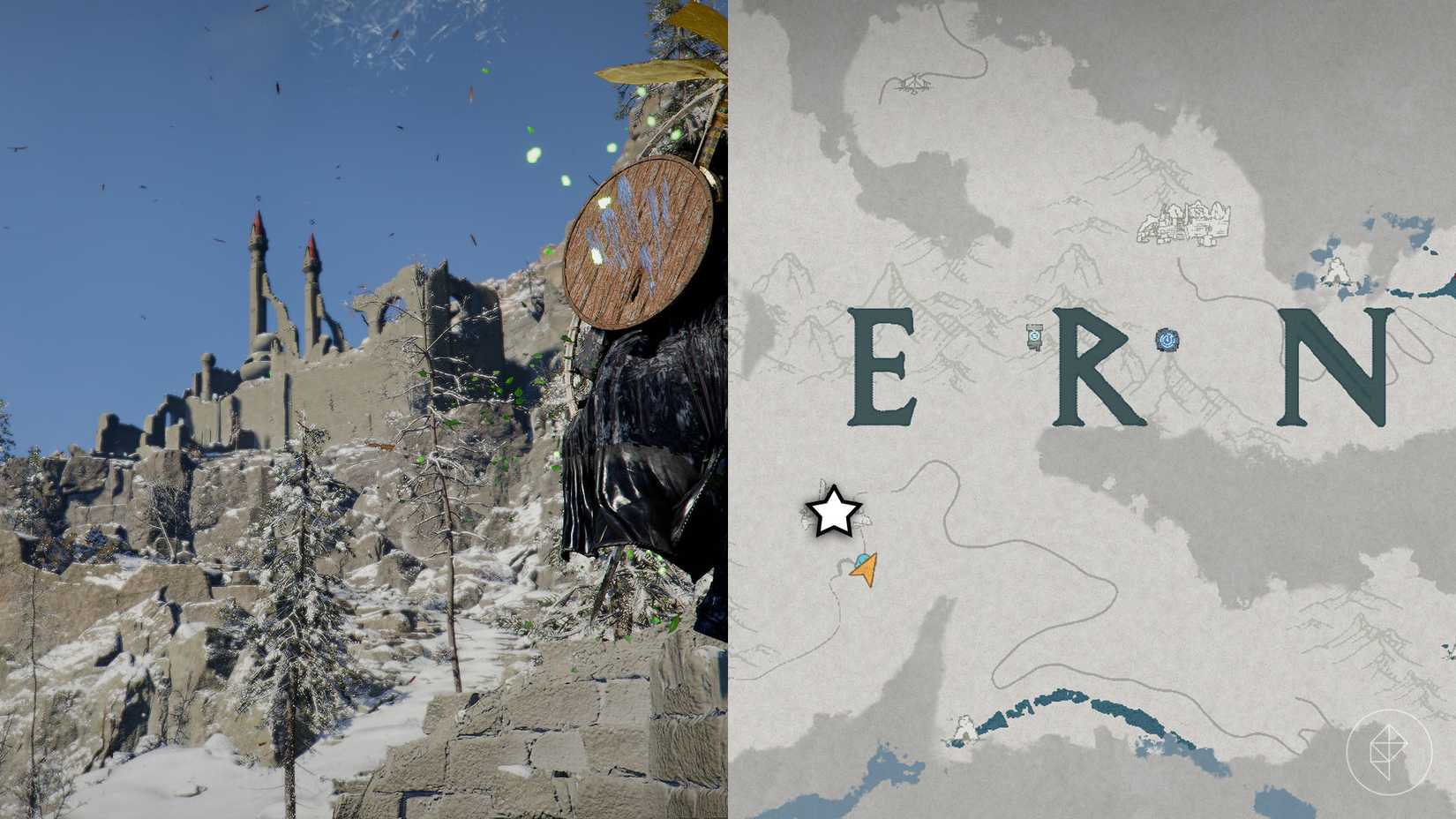 A montage showing the location of the Fallen Kingdom helm