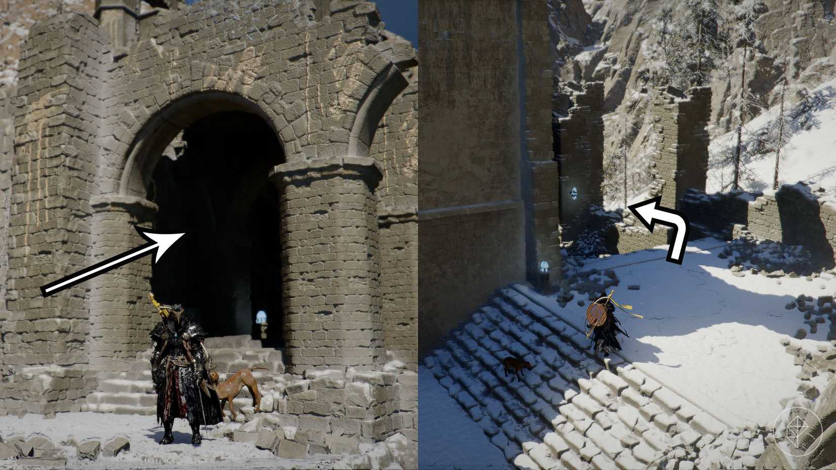 A montage showing the location of the Fallen Kingdom helm