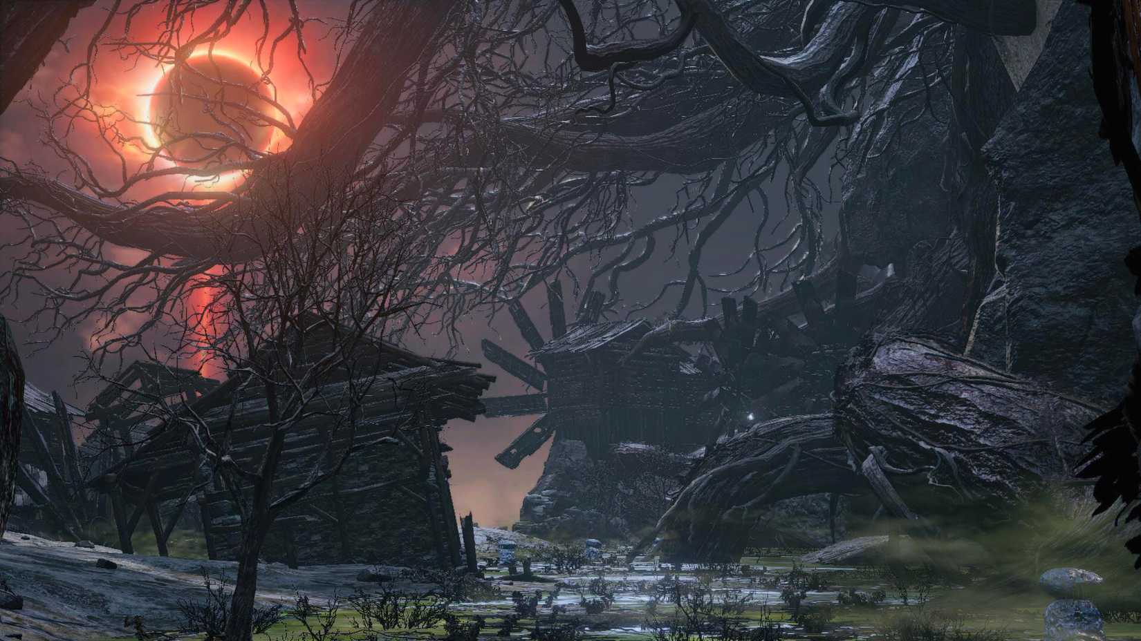 A shot from Dark Souls 3 featuring the location called Earthen Peak from Dark Souls 2