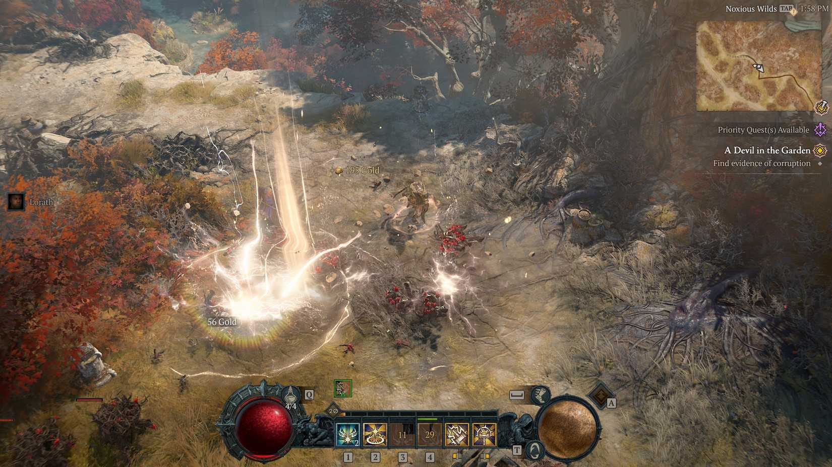 A Paladin casting Spear of the Heavens in Diablo 4