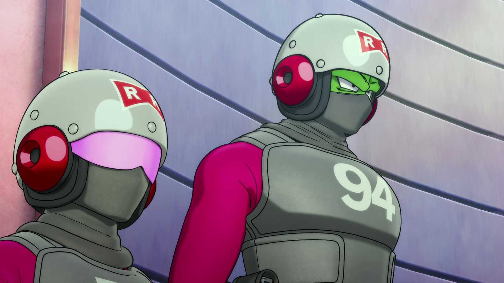 Piccolo disguised as a Red Ribbon Army soldier in Dragon Ball Super Super Hero