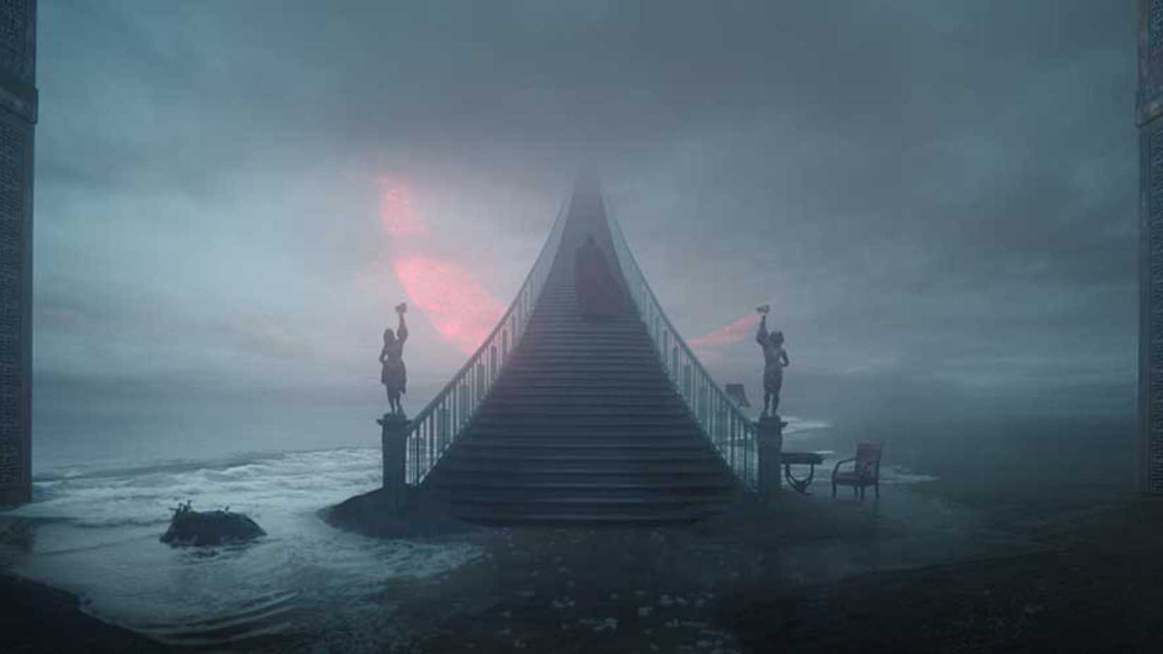 Scene in Doctor Strange Multiverse of Madness showing an Eclipse in the background.