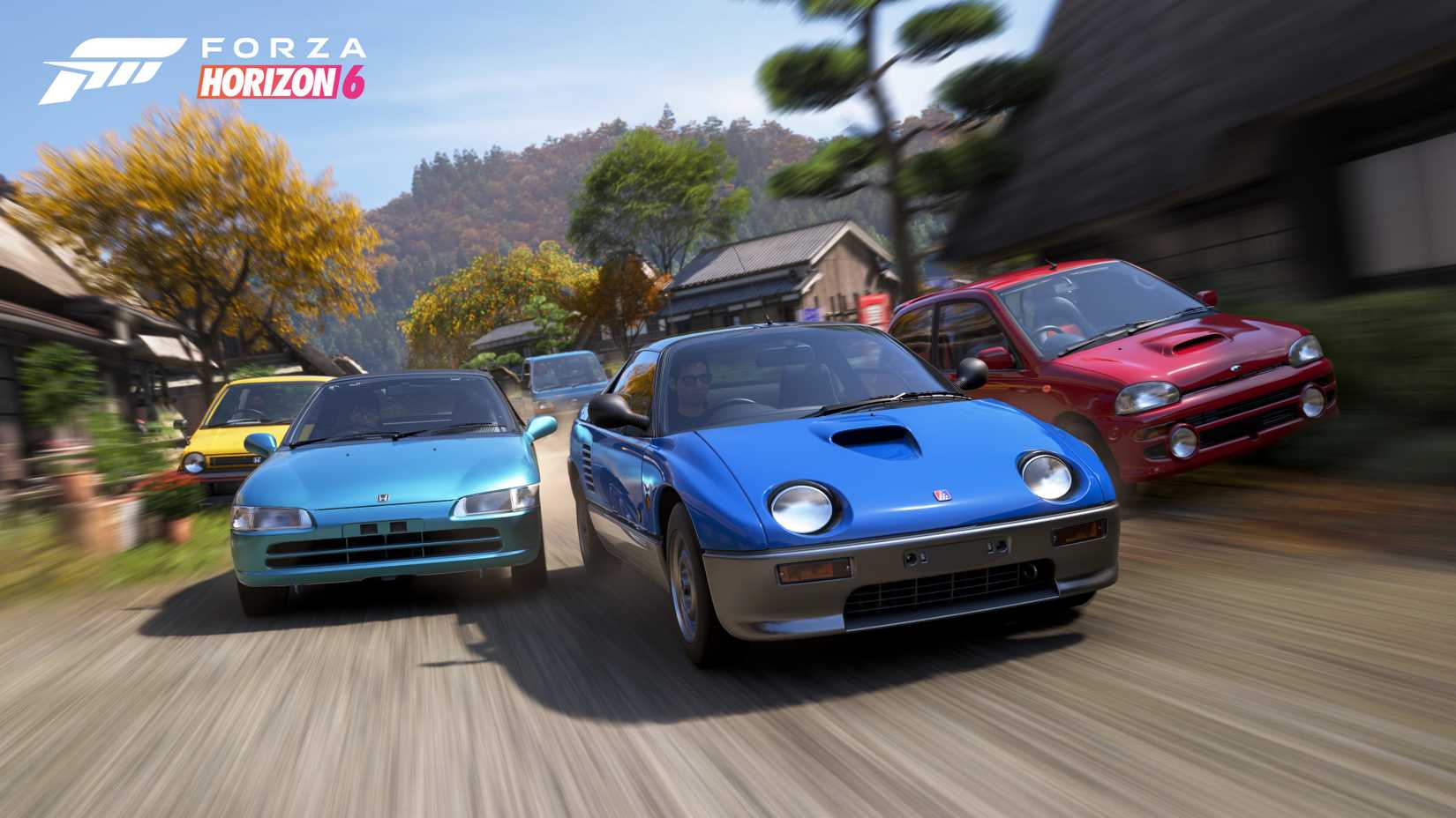 A race between tiny Japanese kei cars in Forza Horizon 6