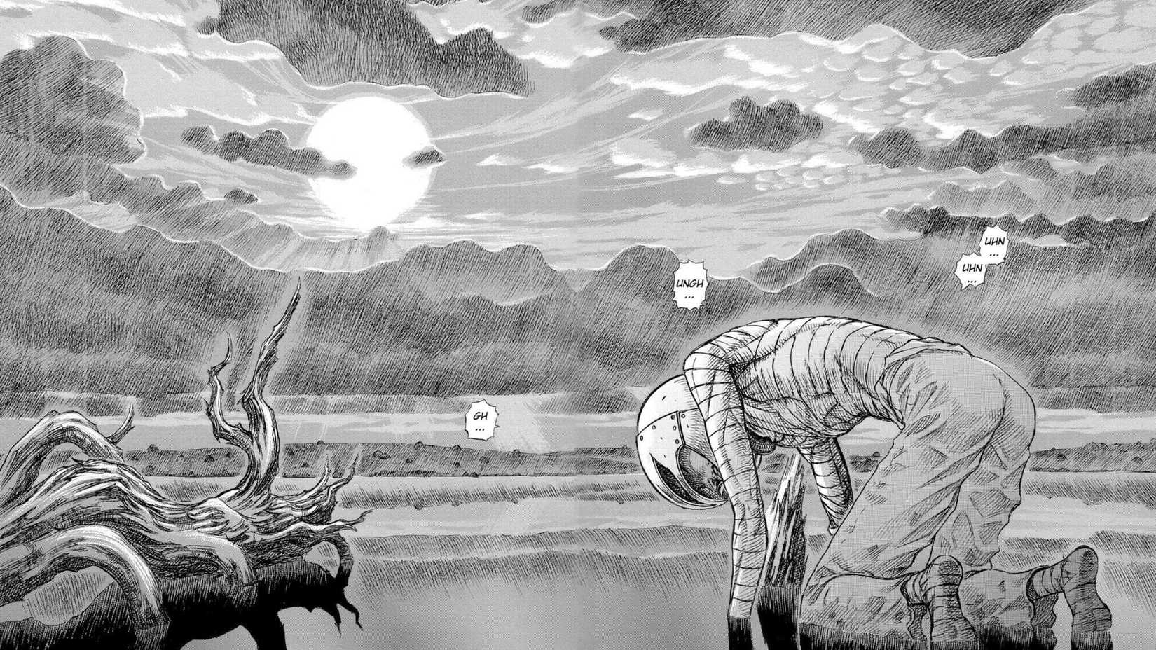 Panel from Berserk featuring Griffith under the Eclipse.
