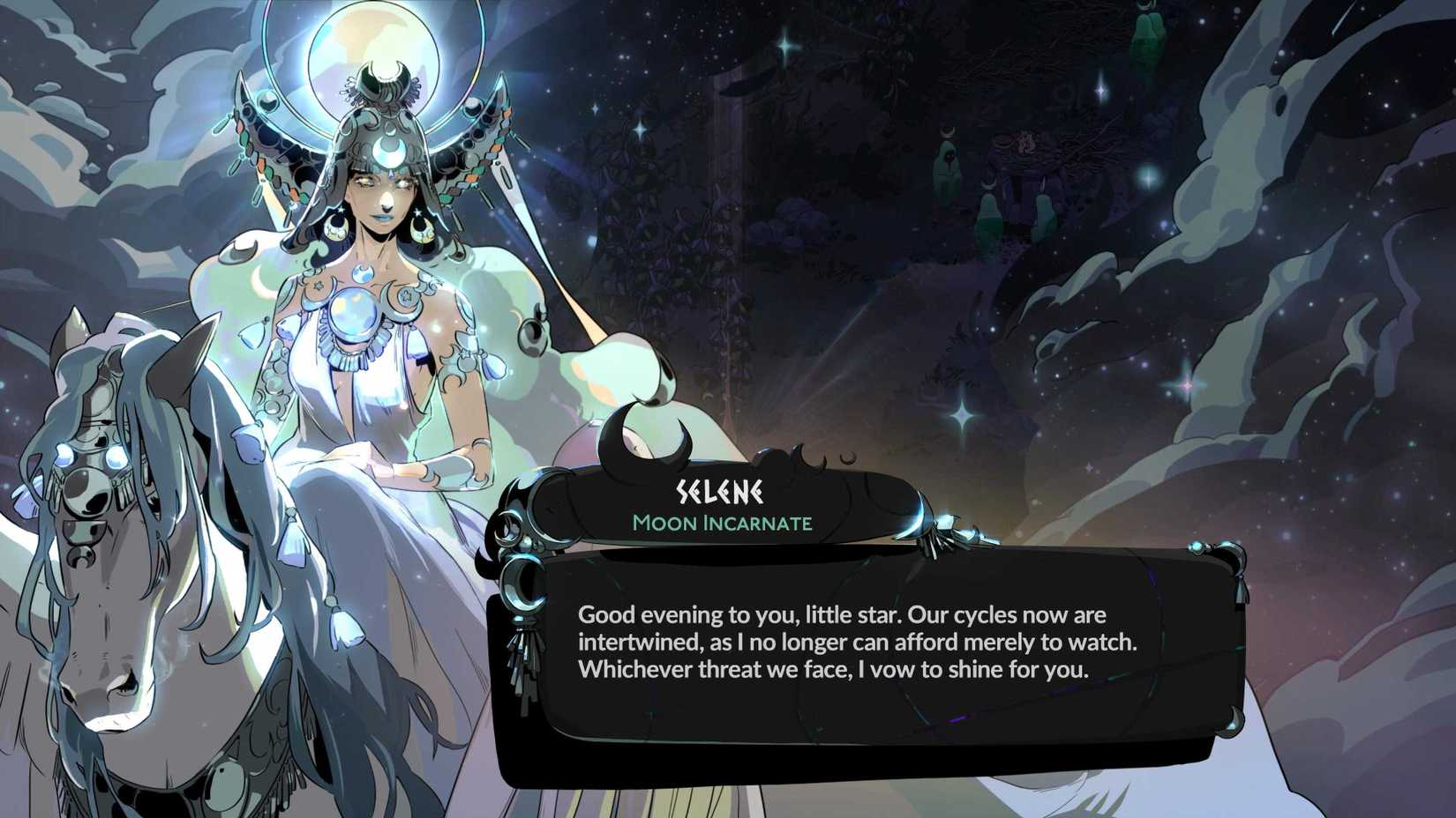 Hades 2 dialogue with Moon Incarnate Selene