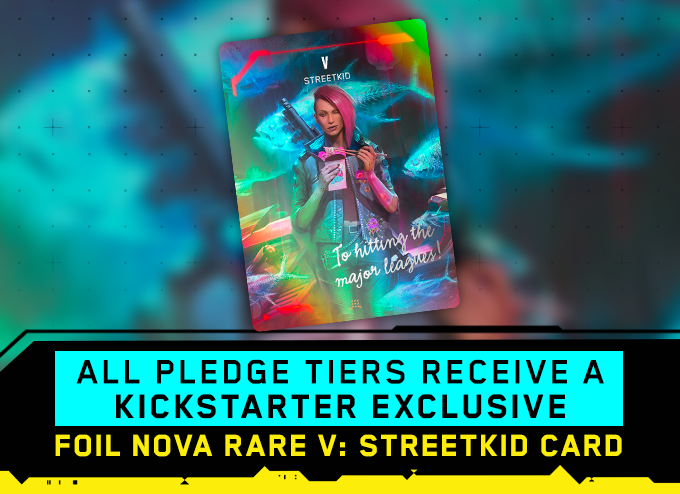 Cyberpunk TCG commemorative foil nova rare V card