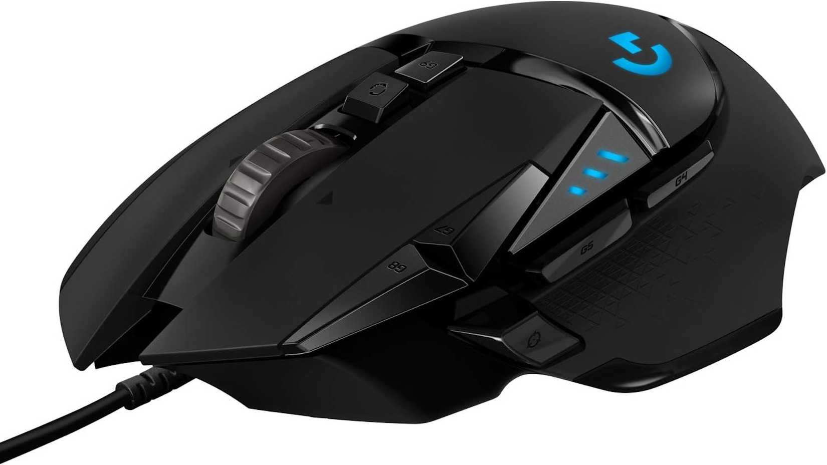 The Logitech Hero wired gaming mouse