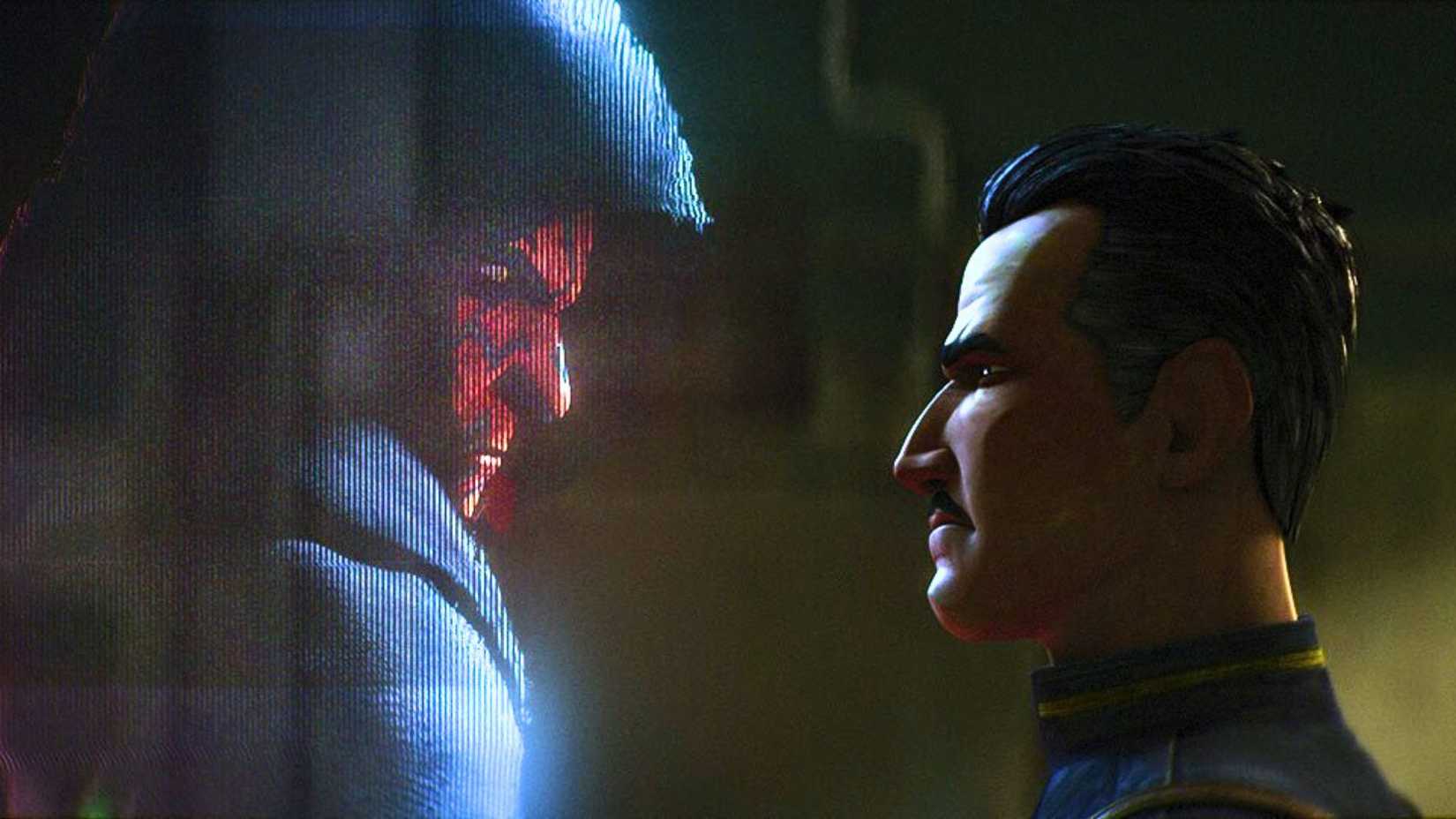  Shadow Lord. It features Brander Lawson looking up at a hologram of Maul with disgust in his eyes.