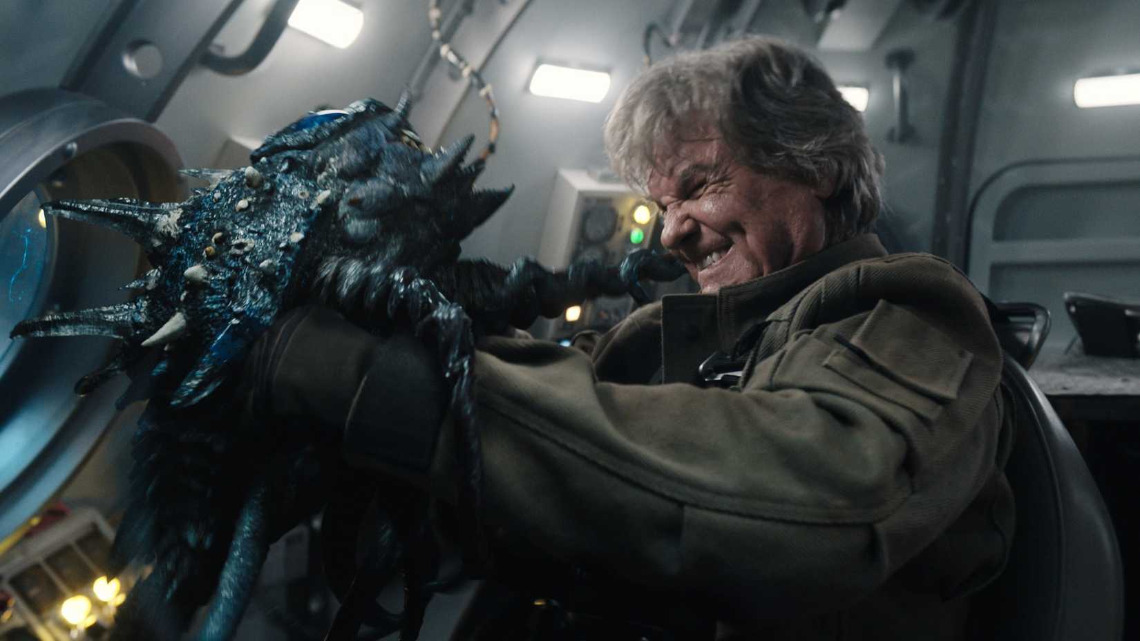 Lee Shaw (Kurt Russel) grapples with a scarab in Monarch: Legacy of Monsters season 2