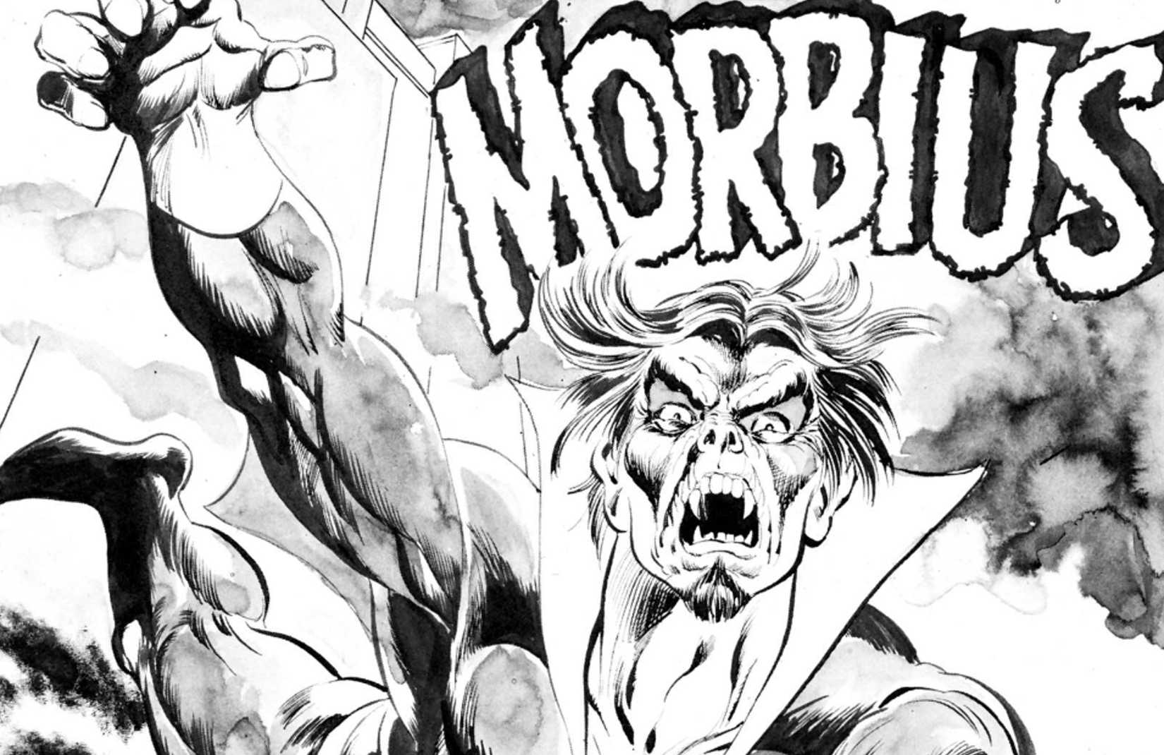 The vampire Morbius lunges at the viewer with his vampire teeth bared, from a story in Vampire Tales 