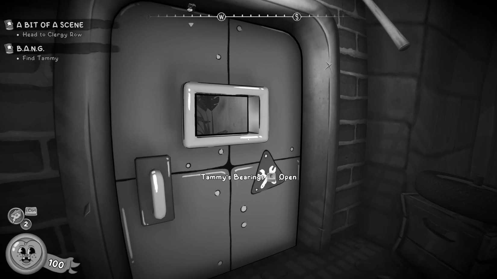 The player standing outside the locked door for Tammy's Bearings in Mouse: P.I. For Hire.