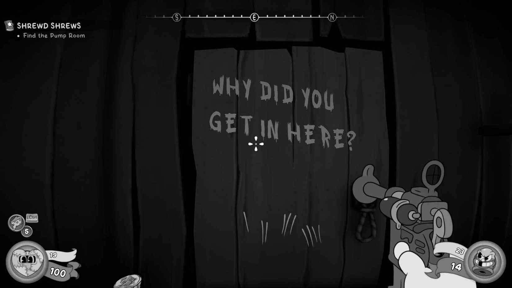 The player in Mouse: P.I. For Hire in front of the 1234 code.