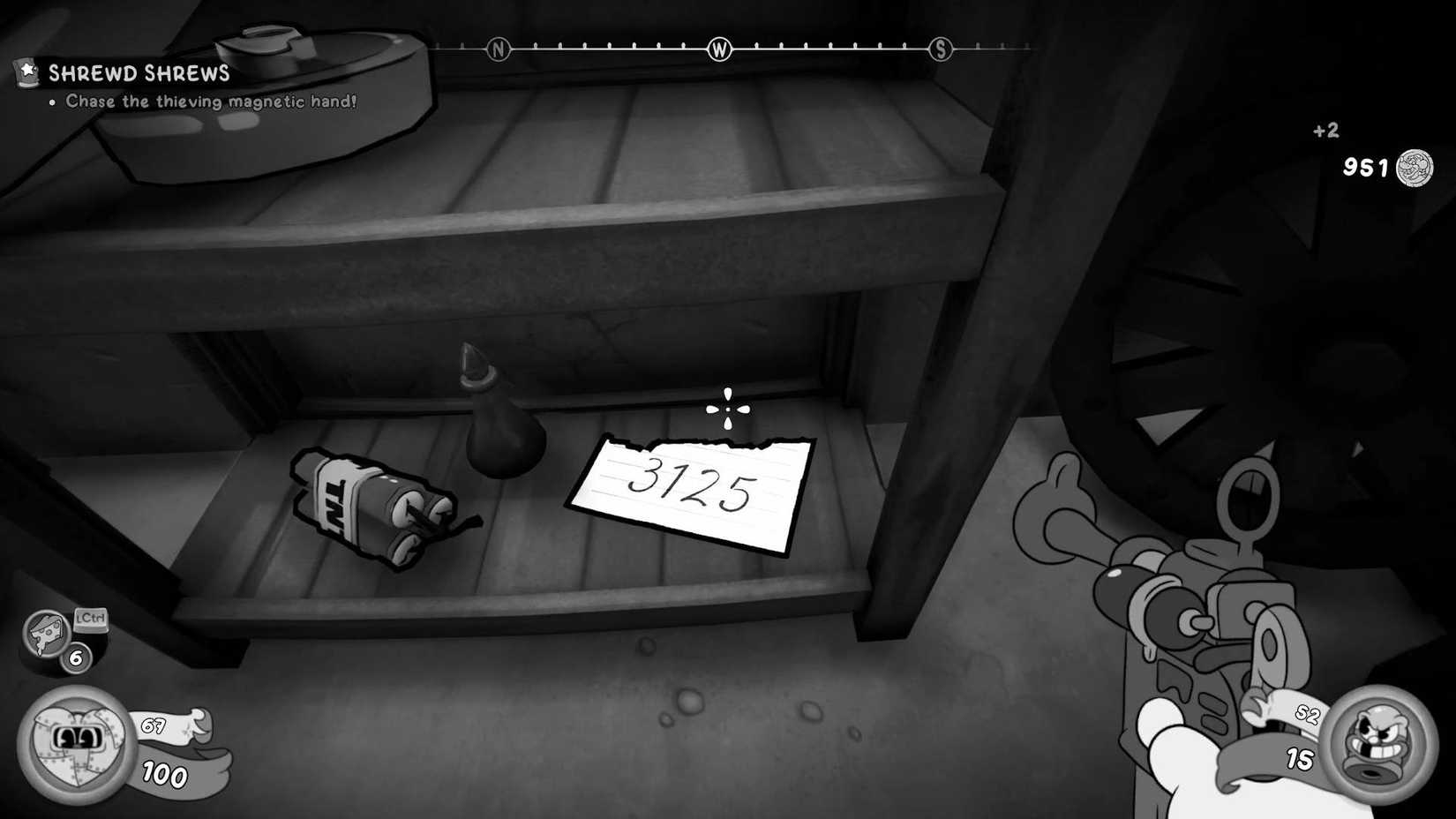 The player in Mouse: P.I. For Hire in front of the 3125 code.