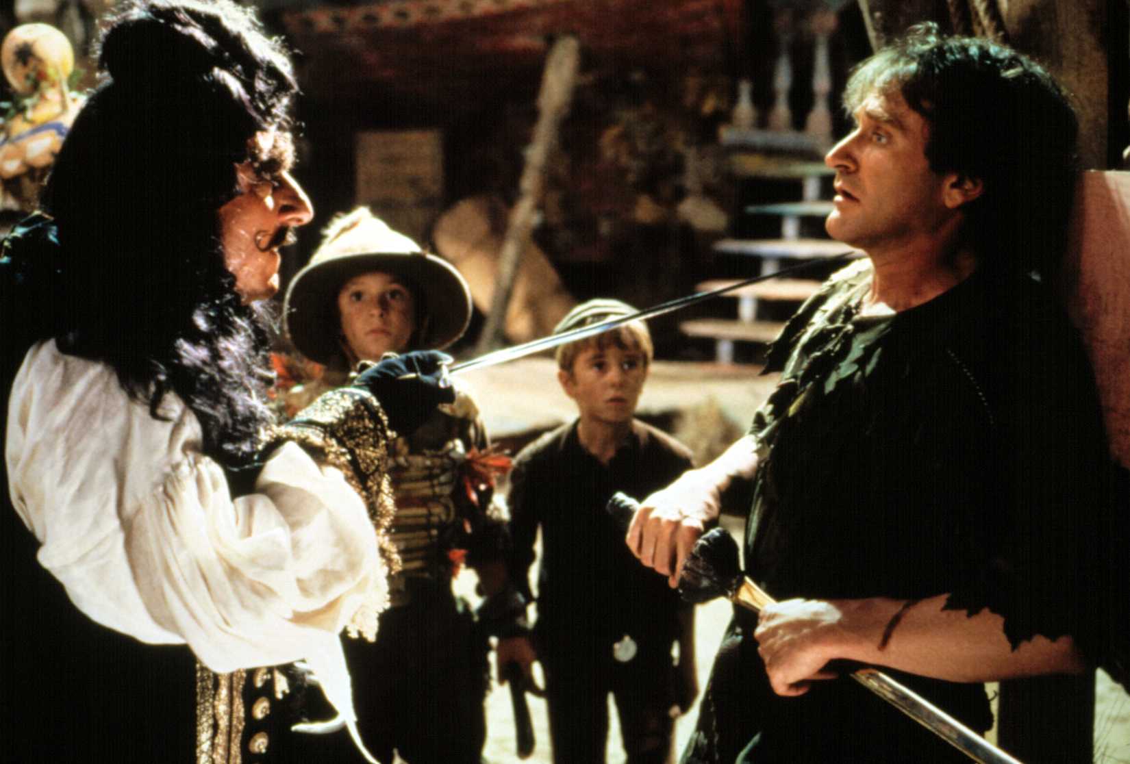 Captain Hook threatens Peter Pan