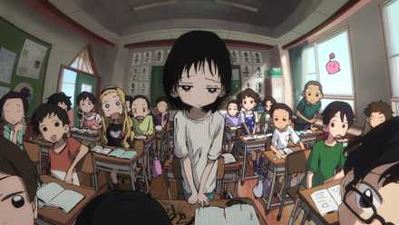 Shizuka Kuze looks overwhelmed while she's in class in Takopi's Original Sin