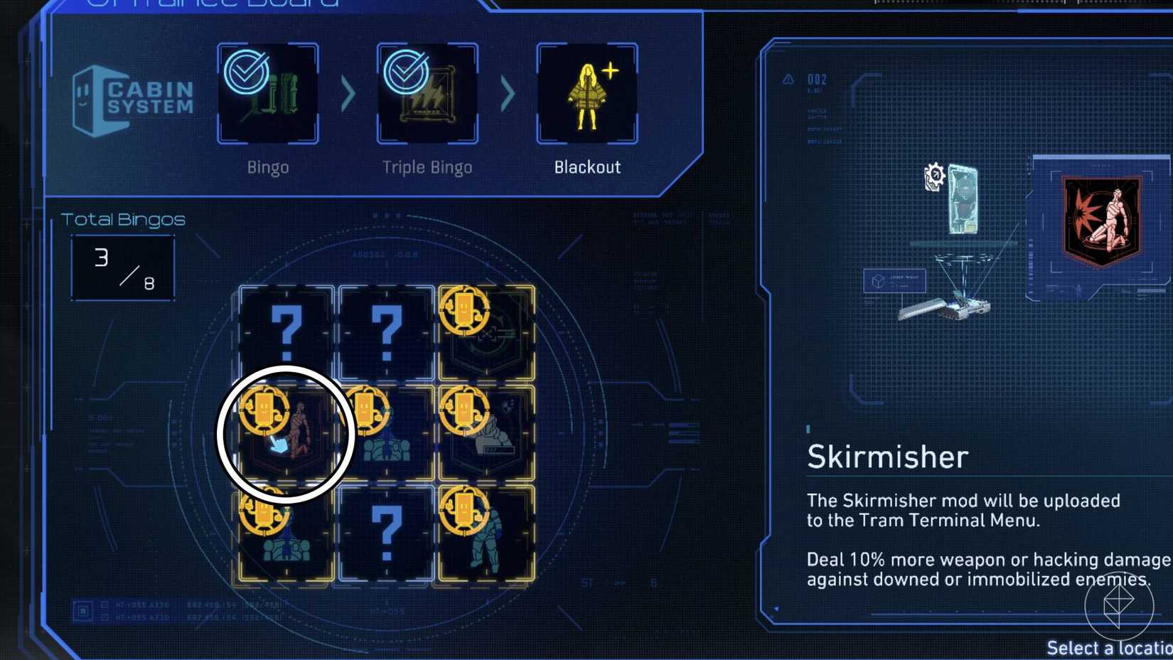 The Skirmisher mod location in Pragmata