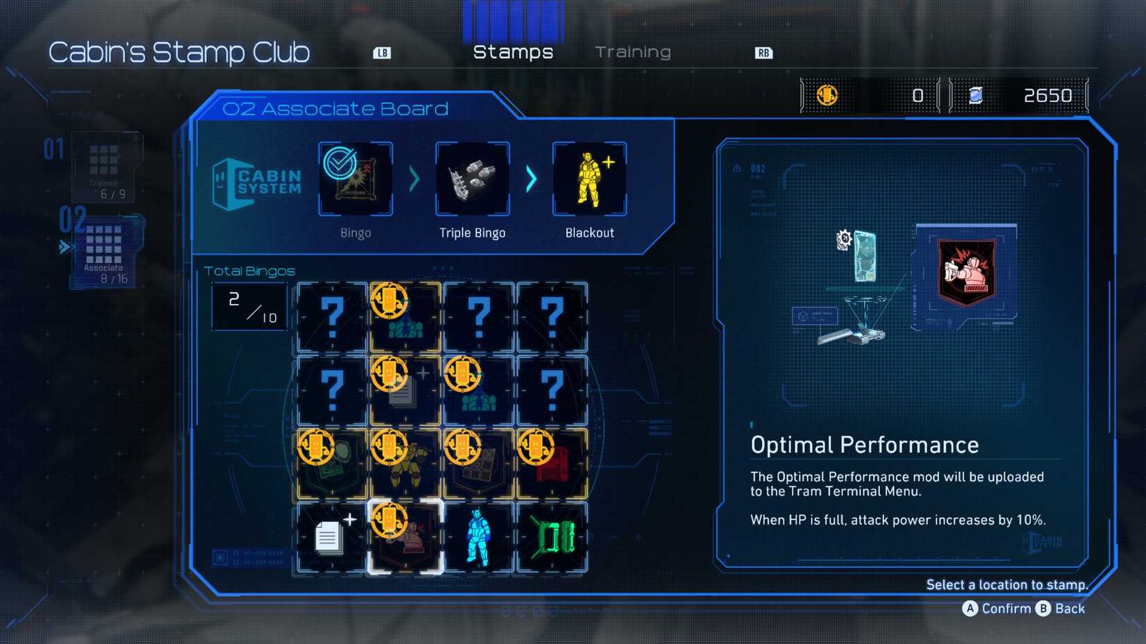 A Cabin stamp card in Pragmata