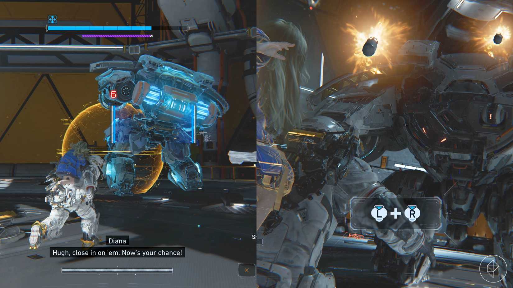 Two quicktime events during the SectorGuard boss battle in Pragmata.