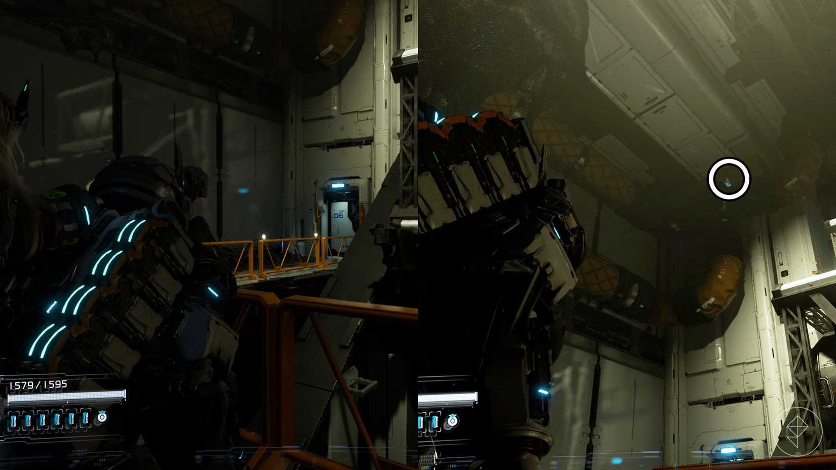 A montage using two Pragmata images showing the location of a Mini Cabin figure