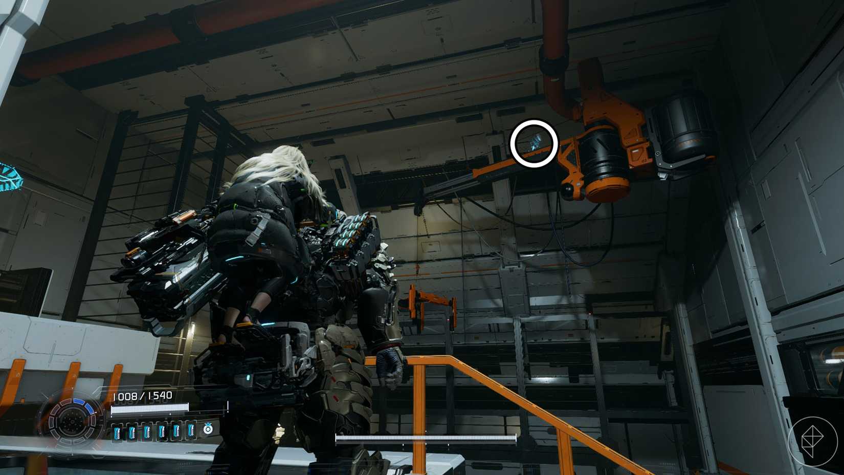 A Pragmata screenshot showing the location of a Mini Cabin figure