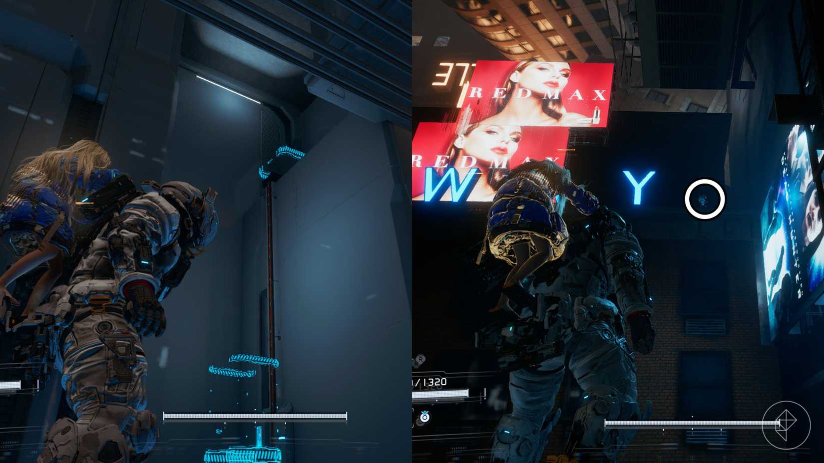 A montage using two Pragmata images showing the location of a Mini Cabin figure