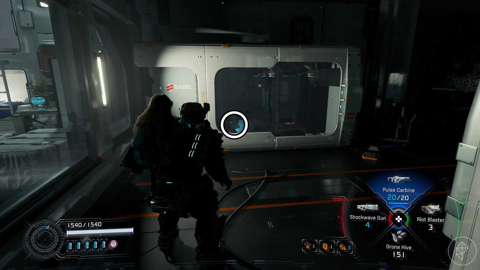 A Pragmata screenshot showing the location of a Mini Cabin figure