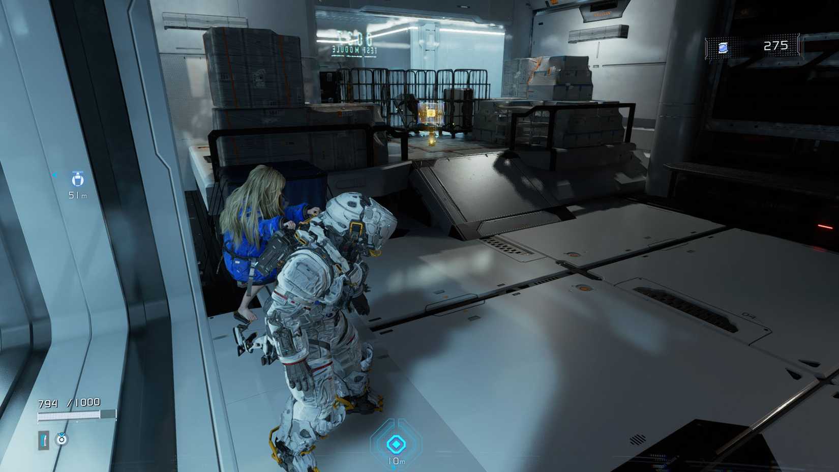 A Pragmata screenshot showing the location of an upgrade component in the Solar Power Plant sector