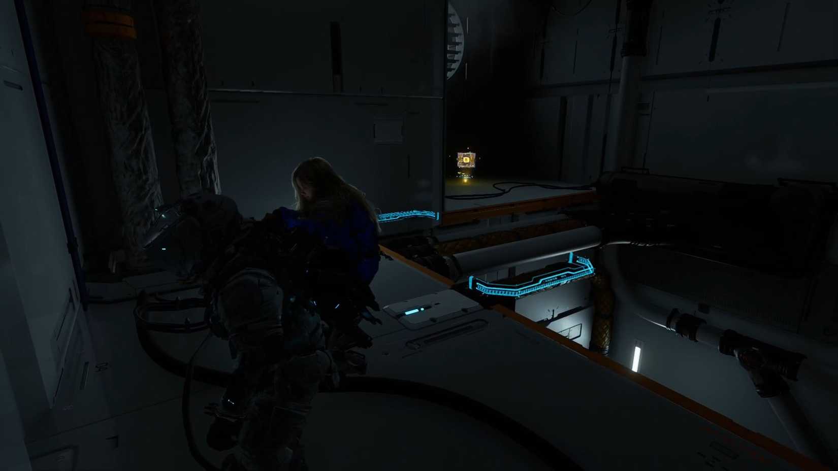 A Pragmata screenshot showing the location of an upgrade component in the Solar Power Plant sector-1