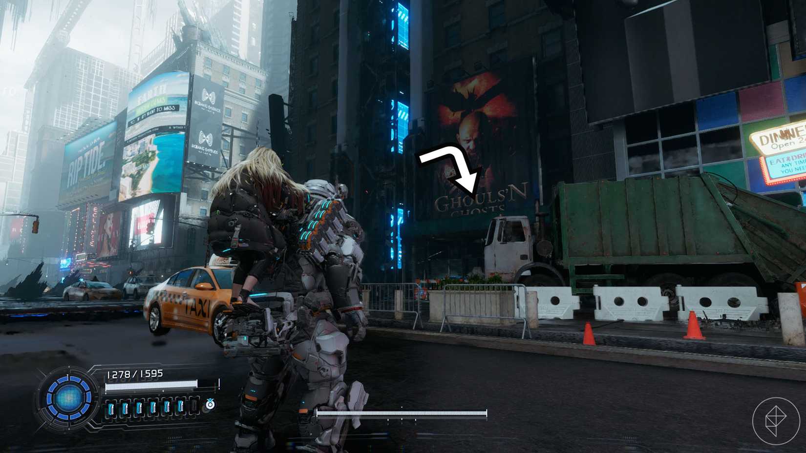 A Pragmata screenshot showing the location of an upgrade component in the Solar Power Plant sector