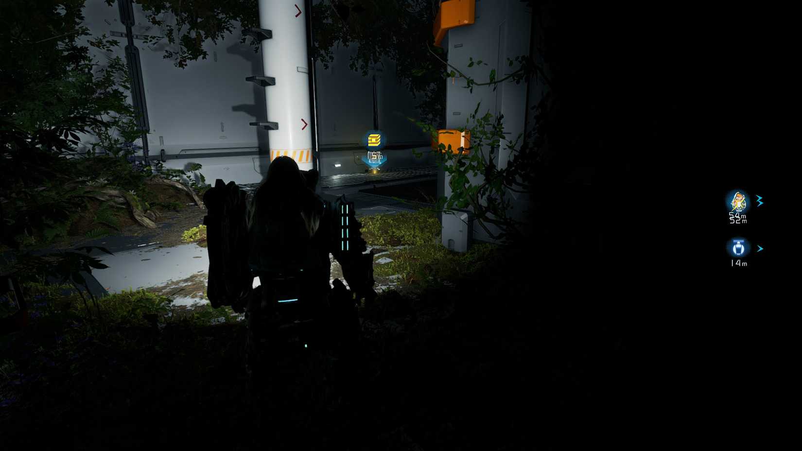 A Pragmata screenshot showing the location of an upgrade component in the Terra Dome sector