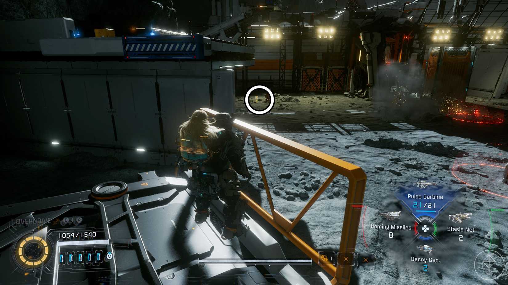 A Pragmata screenshot showing the location of an upgrade component in the Lunum Miness sector