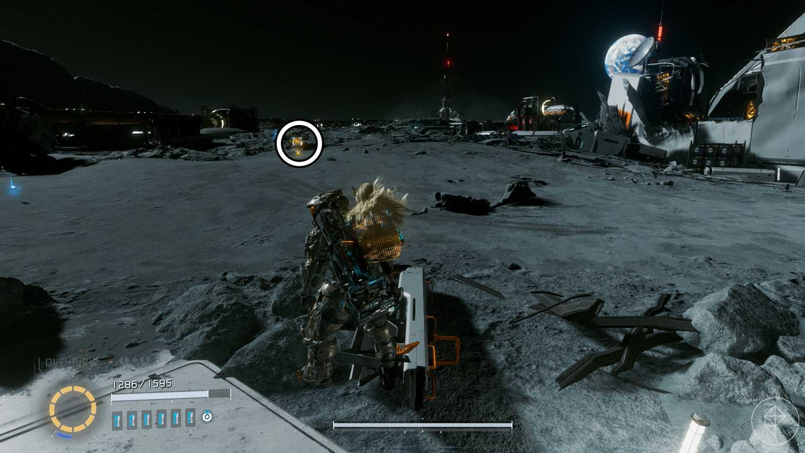 A Pragmata screenshot showing the location of an upgrade component in the Lunum Miness sector