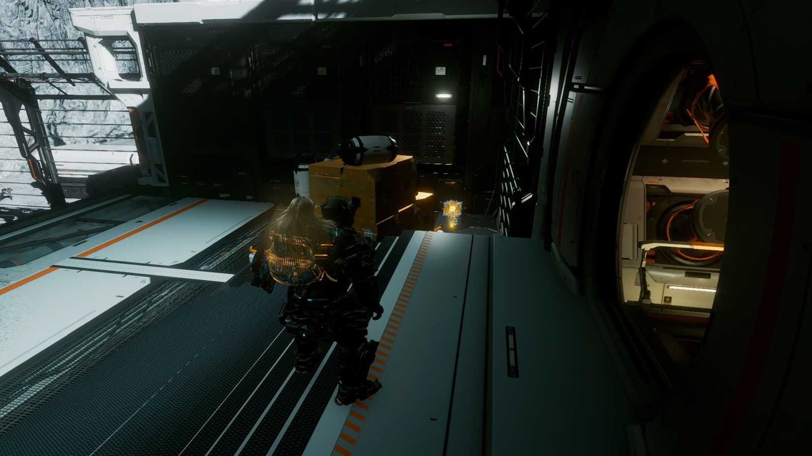 A Pragmata screenshot showing the location of an upgrade component in the Lunum Miness sector