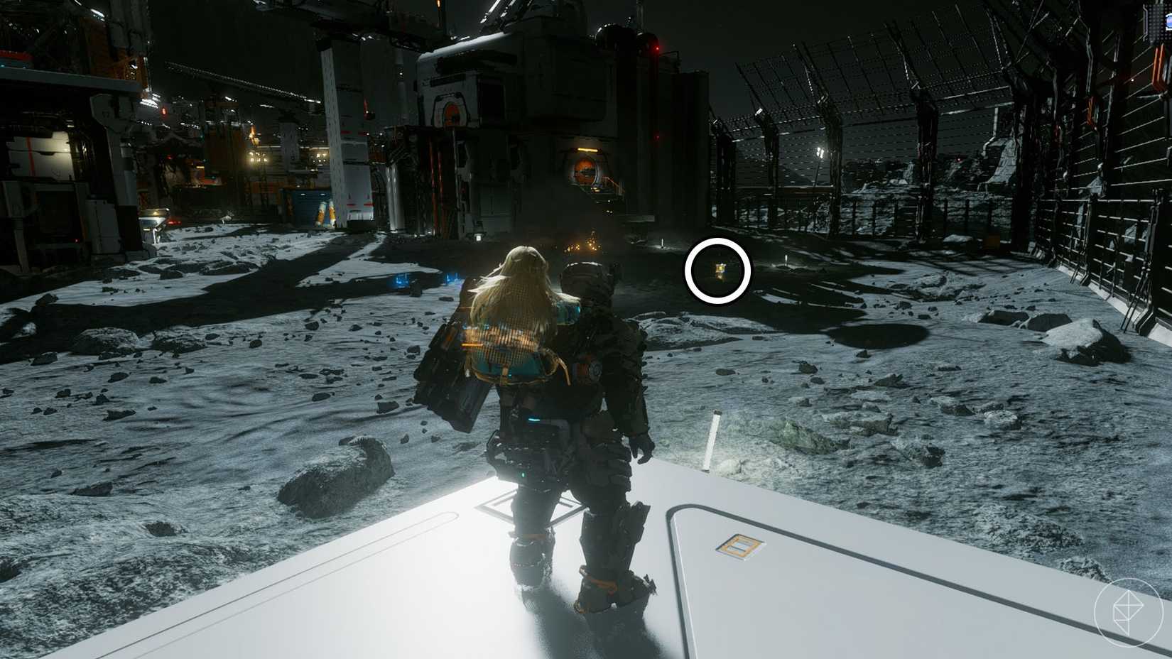 A Pragmata screenshot showing the location of an upgrade component in the Lunum Miness sector