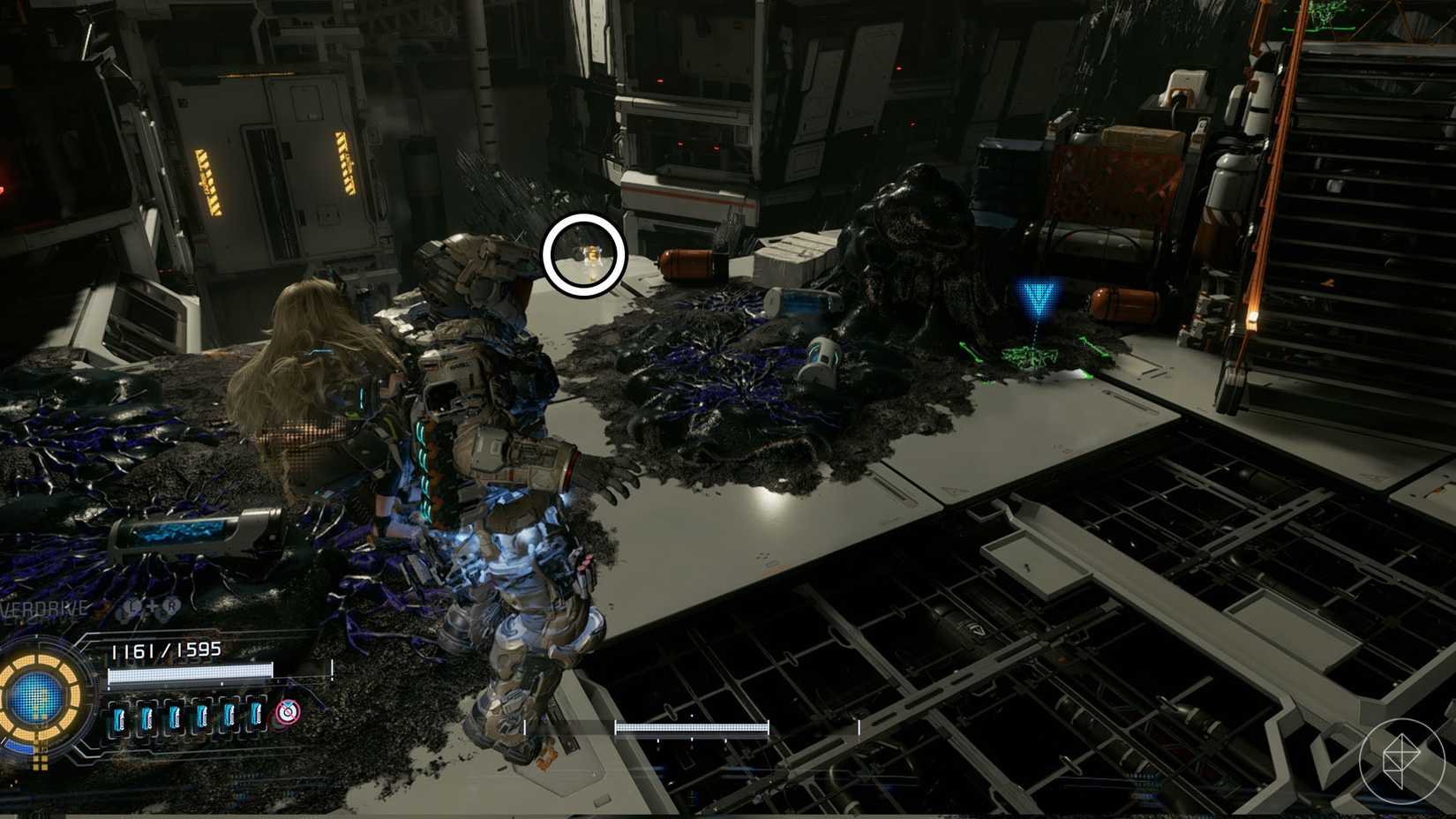 A Pragmata screenshot showing the location of an upgrade component in the Central Port sector