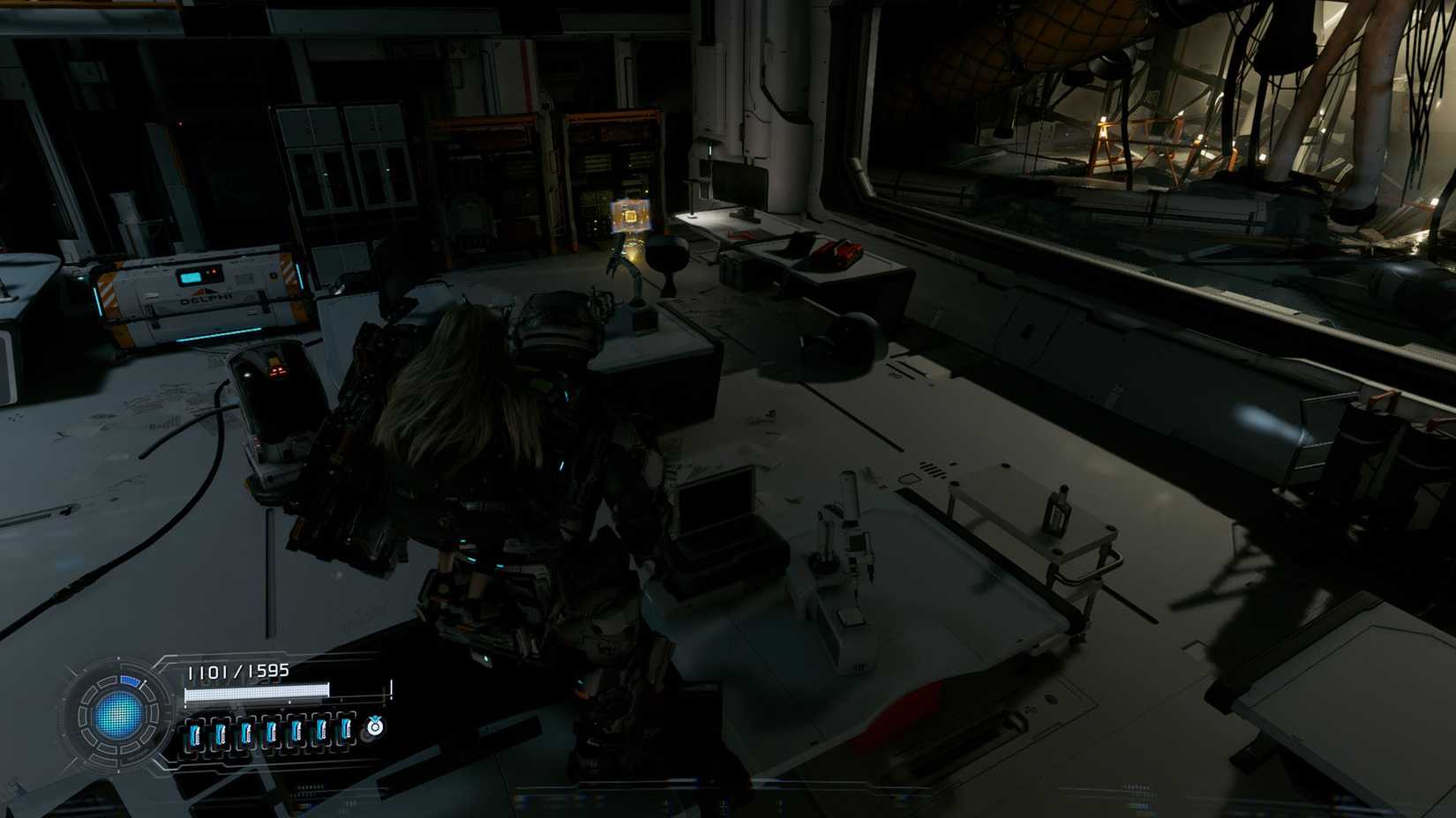 A Pragmata screenshot showing the location of an upgrade component in the Central Port sector