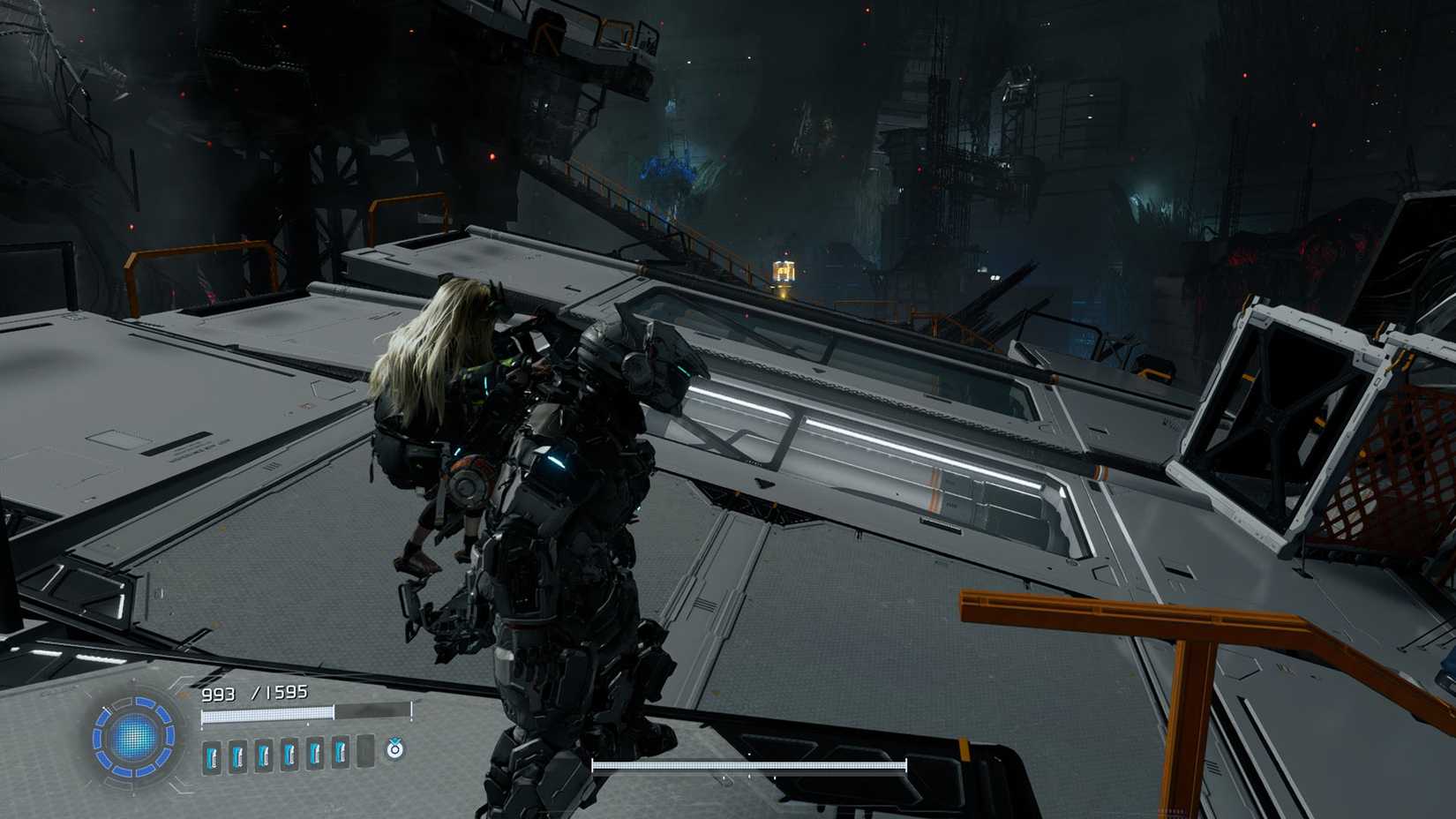 A Pragmata screenshot showing the location of an upgrade component in the Central Port sector