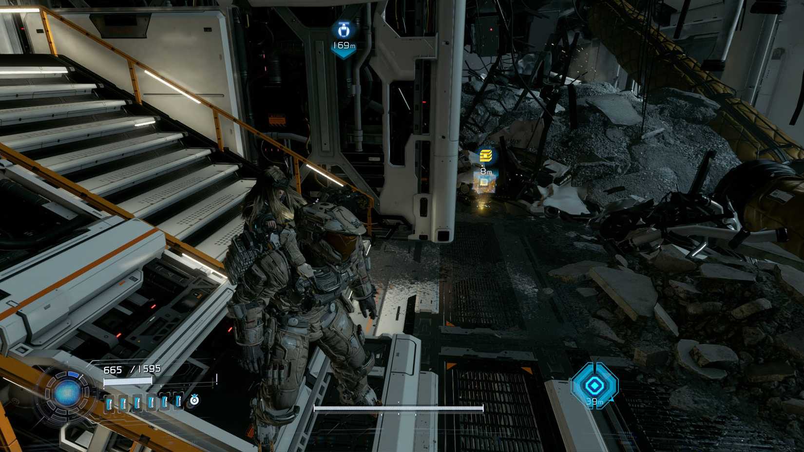 A Pragmata screenshot showing the location of an upgrade component in the Central Port sector