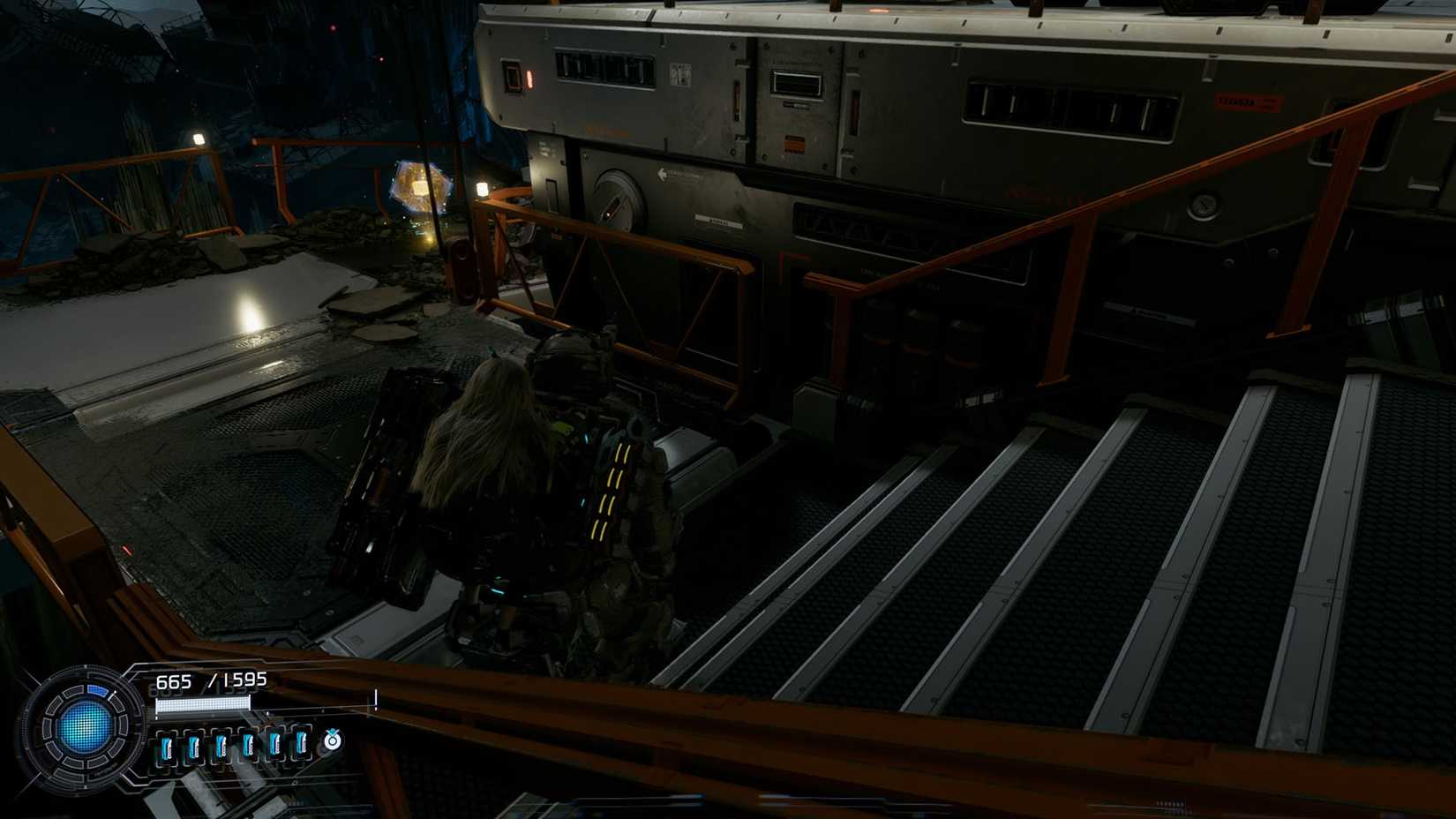 A Pragmata screenshot showing the location of an upgrade component in the Central Port sector