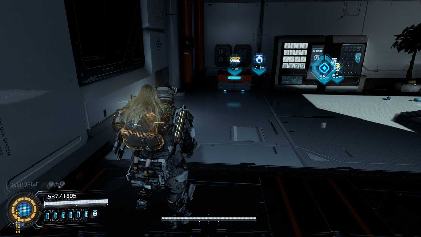 A Pragmata screenshot showing the location of an upgrade component in the Central Port sector