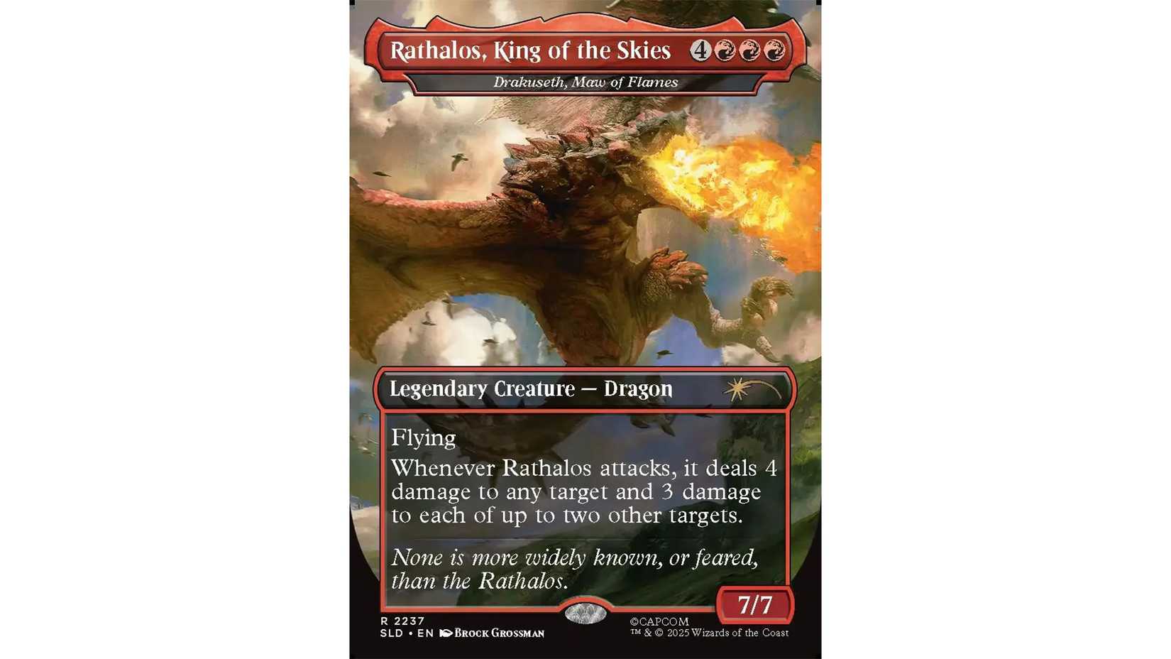 Rathalos card from the cancelled MTG Monster Hunter Secret Lair