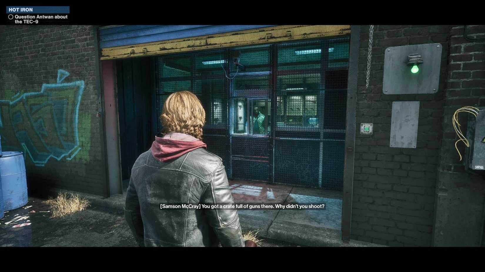 Samson McCray talking to Antwan, the arms dealer in Samson.