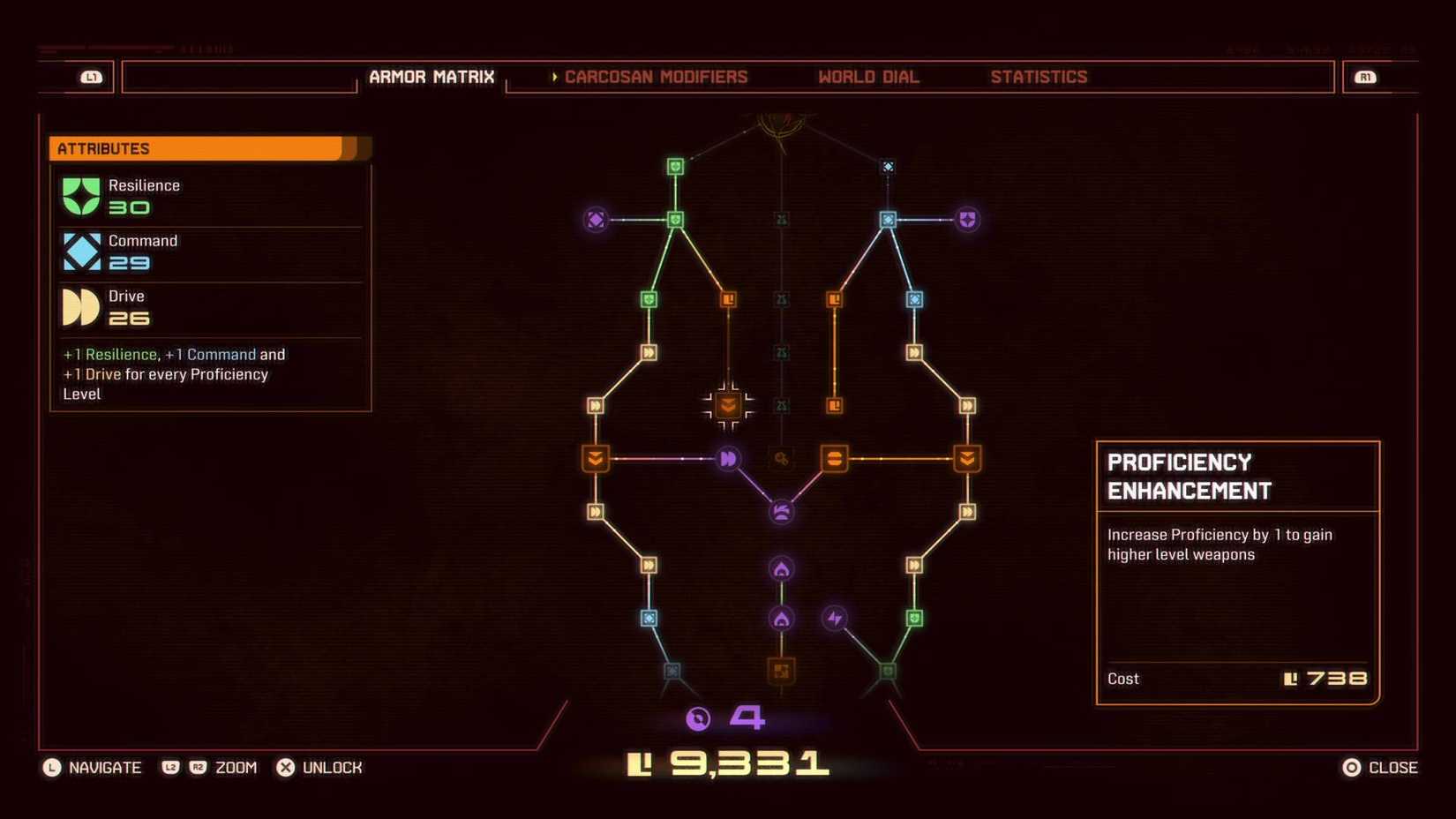 The skill tree in Saros.