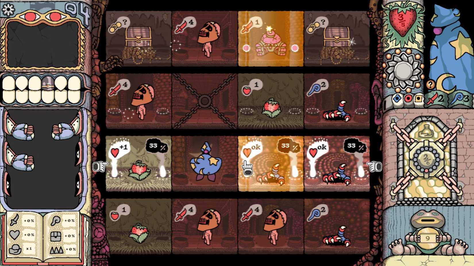 A dungeon grid appears in Sol Cesto.