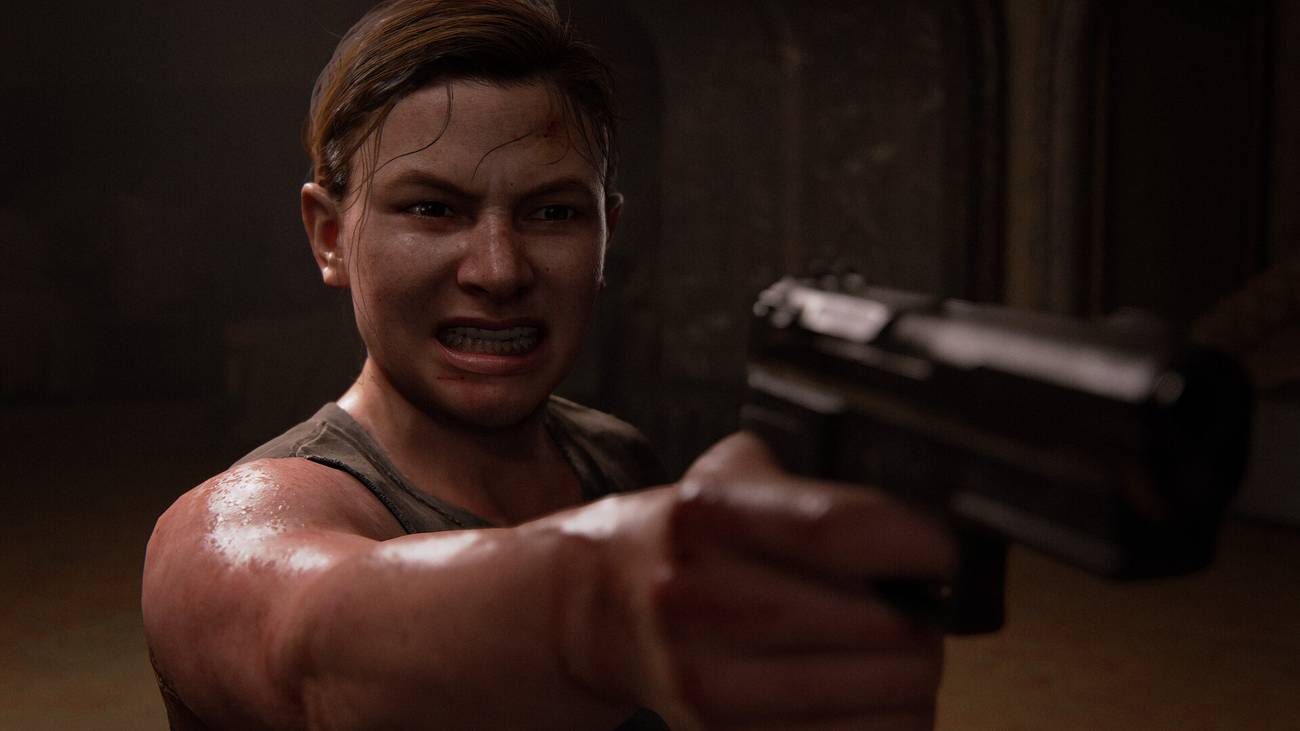 Abby holds a gun in The Last of Us Part 2