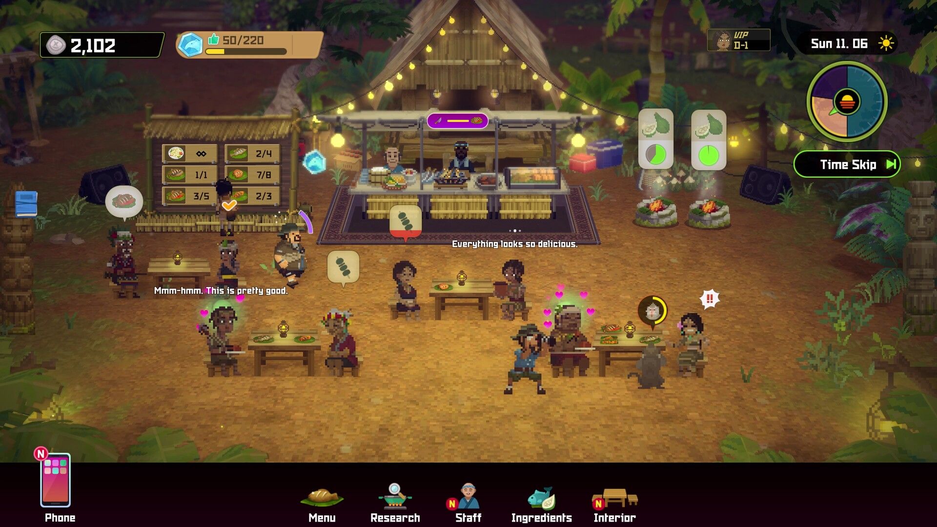 Satisfied customers dining at Bancho Grill in Dave the Diver In the Jungle