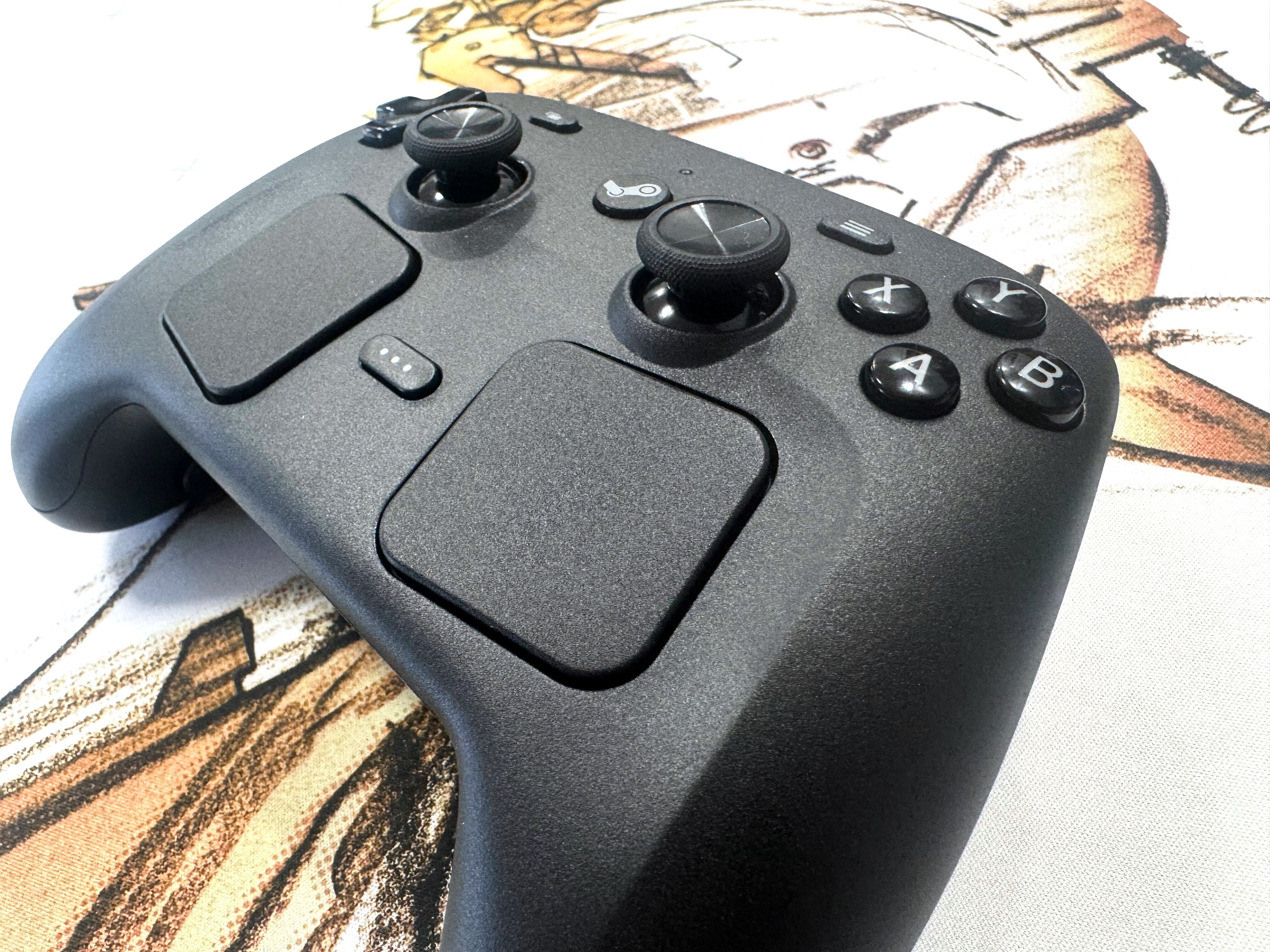 Steam Controller em close-up.