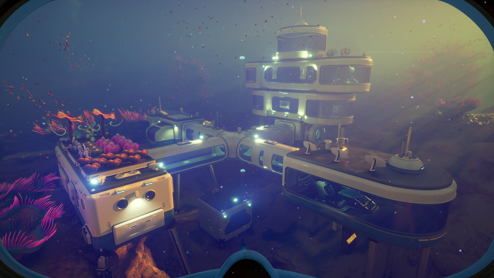 An underwater base in an image from Subnautica 2