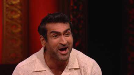 Kumail Nanjiani laughing on S21 E03 of Taskmaster.